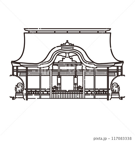 太宰府天満宮のイラスト（線画） 117083338