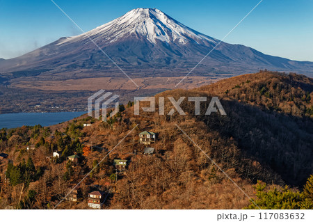 晩秋の平尾山から見る富士山 117083632
