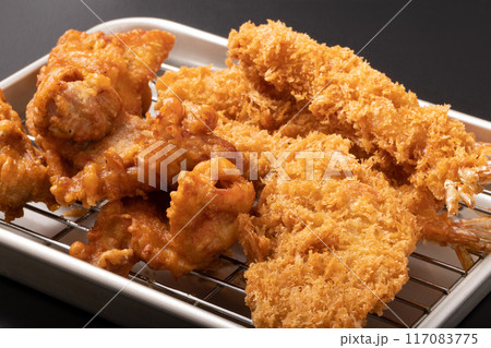揚げ物（鶏の唐揚げ　エビフライ　ヒレカツ） 117083775