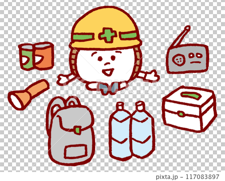 玉のようなキャラの防災素材 117083897