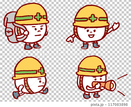 玉のようなキャラの防災素材 117083898