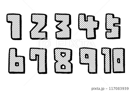 手描きのかわいい数字 117083939