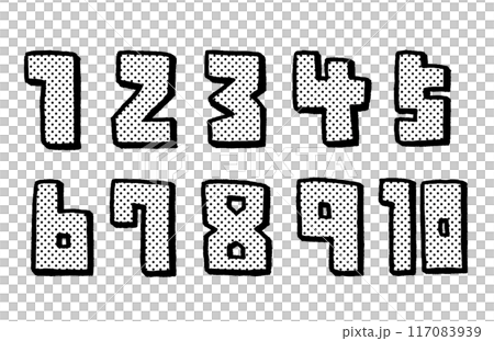 手描きのかわいい数字 117083939