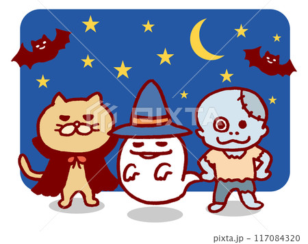 かわいいハロウィンのキャラ素材 かわいいハロウィンのキャラ素材 117084320