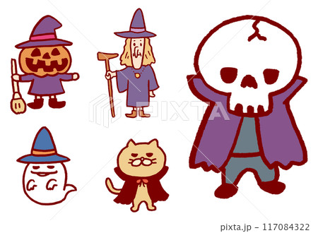 かわいいハロウィンのキャラ素材 かわいいハロウィンのキャラ素材 117084322