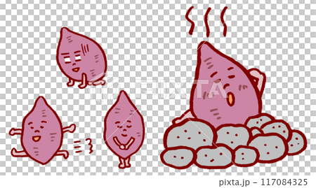 可愛的地瓜人物素材 117084325