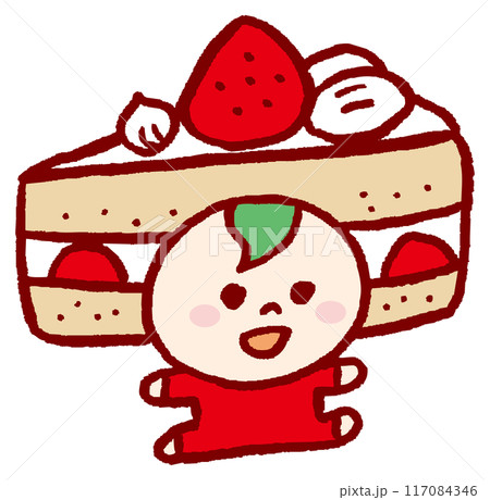 甘くて美味しいかわいいケーキのキャラ素材 117084346