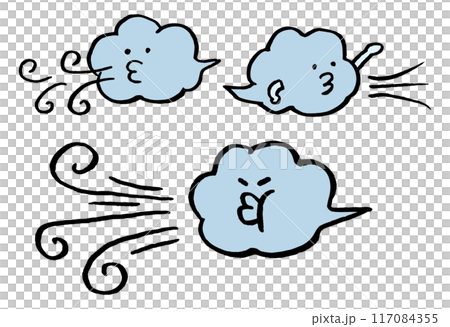 Cute cloud character material that feels the wind Cute cloud character material that feels the wind 117084355
