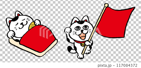 Maneki-neko character material in various poses Maneki-neko character material in various poses 117084372