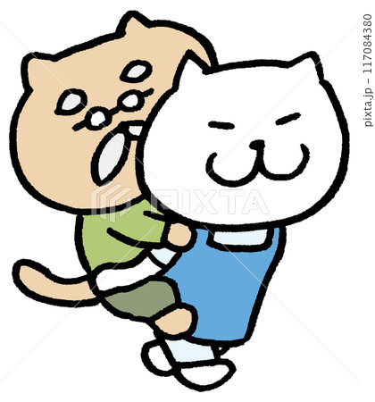 介護職員のかわいい猫のキャラ素材 117084380