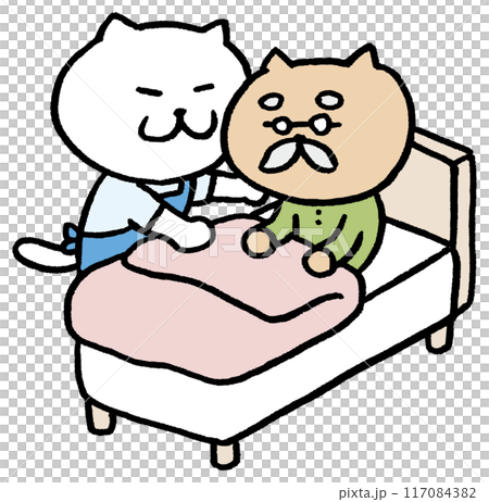 護理人員可愛貓咪人物素材 117084382