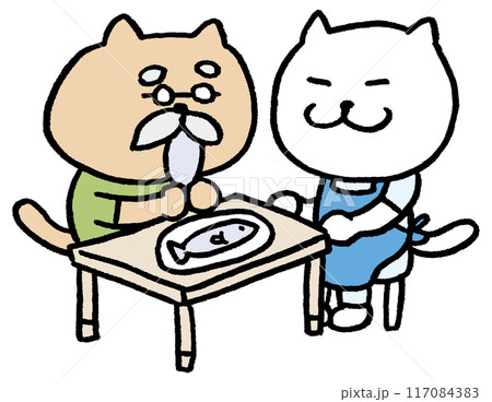 介護職員のかわいい猫のキャラ素材 117084383