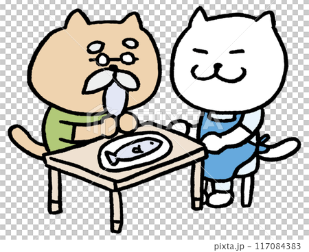 介護職員のかわいい猫のキャラ素材 117084383