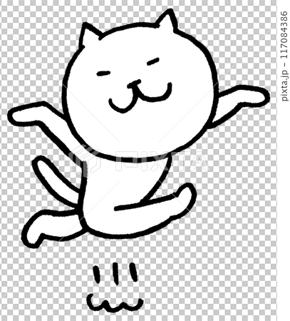 The daily life of a cute white cat character with narrow eyes The daily life of a cute white cat character with narrow eyes 117084386