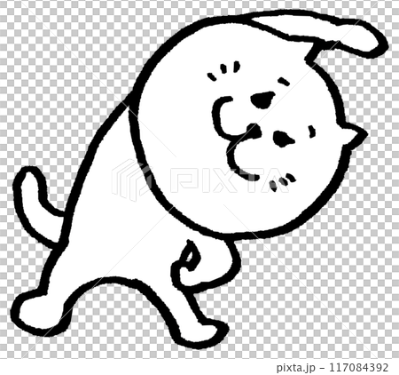 かわいい女子猫キャラの日常イラスト 117084392