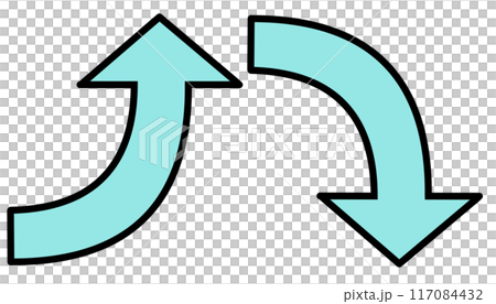 彎曲箭頭淺藍色套裝(畫線) 彎曲箭頭淺藍色套裝(畫線) 117084432