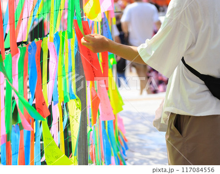 七夕の飾り 短冊 願い事 七夕の飾り 短冊 願い事 117084556