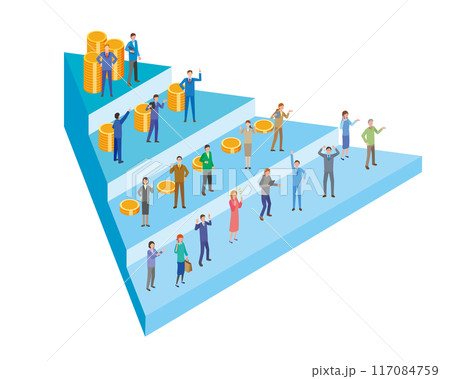 マルチレベルマーケティングのイメージイラスト マルチレベルマーケティングのイメージイラスト 117084759
