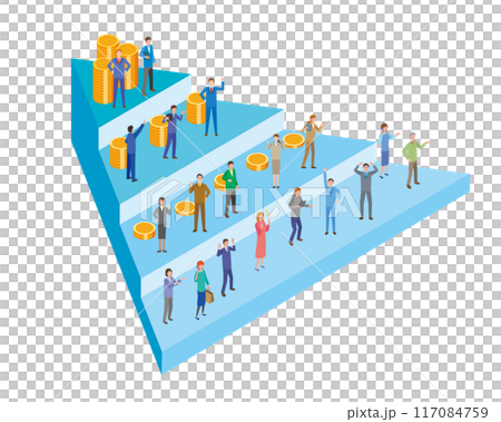 マルチレベルマーケティングのイメージイラスト マルチレベルマーケティングのイメージイラスト 117084759
