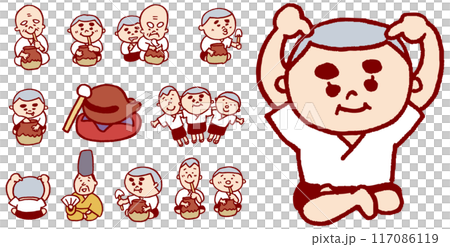 坊主頭がかわいい一休さんのかわいいキャラ素材 117086119
