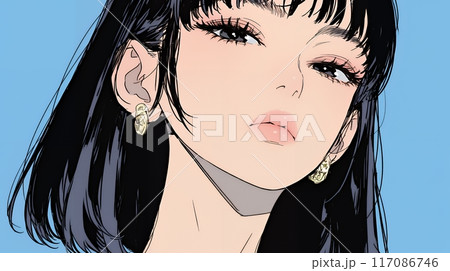 楽：リラックスした顔をしている若い女性