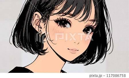 楽：リラックスした顔をしている若い女性