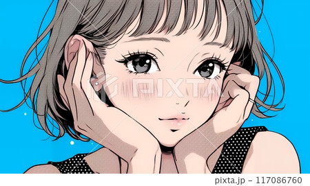 楽：リラックスした顔をしている若い女性