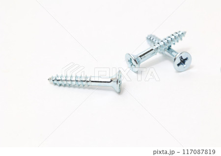 ネジ, ネジ山, 部品, 工具, 道具, シルバー, DIY, 日曜大工, 大工, ナット, ボルト 117087819