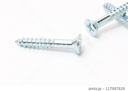 ネジ, ネジ山, 部品, 工具, 道具, シルバー, DIY, 日曜大工, 大工, ナット, ボルト 117087820