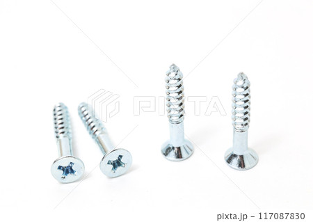 ネジ, ネジ山, 部品, 工具, 道具, シルバー, DIY, 日曜大工, 大工, ナット, ボルト 117087830