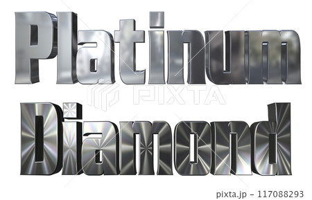 3DCG立体文字「プラチナ,ダイヤモンド」Platinum,Diamond 117088293