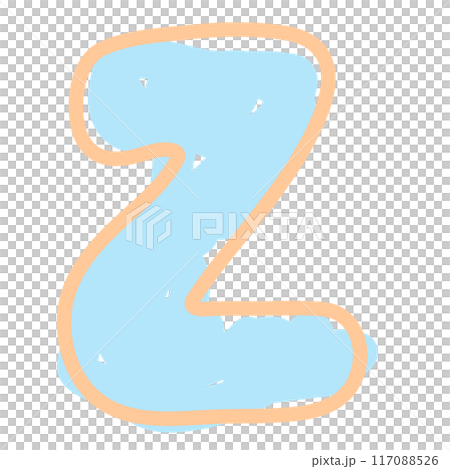 Pastel doodle A to Z alphabet letter design for font, typography, calligraphy, text, message, campaign badge, initials, logo, icon, sticker, pet names, cute patch, shirt print, plush toy, merchandise 117088526