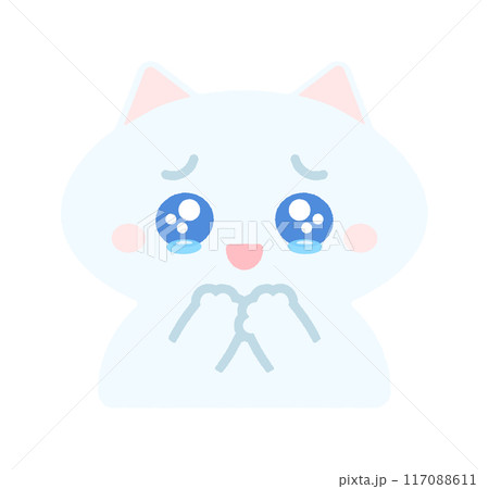 うるうるの涙目で笑っているかわいい猫 - 嬉しい・感動・感激のイメージ素材 うるうるの涙目で笑っているかわいい猫 - 嬉しい・感動・感激のイメージ素材 117088611