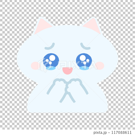 うるうるの涙目で笑っているかわいい猫 - 嬉しい・感動・感激のイメージ素材 うるうるの涙目で笑っているかわいい猫 - 嬉しい・感動・感激のイメージ素材 117088611