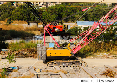A picture of Excavators with selective focus A picture of Excavators with selective focus 117088982