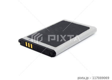A picture of mobile battery isolated on white background A picture of mobile battery isolated on white background 117089069