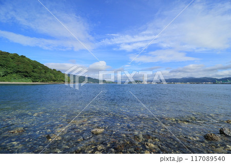 笠戸湾から見る海の風景　 117089540