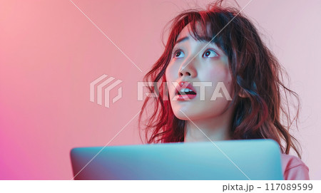 パソコン不具合女性七Generative AI パソコン不具合女性七Generative AI 117089599