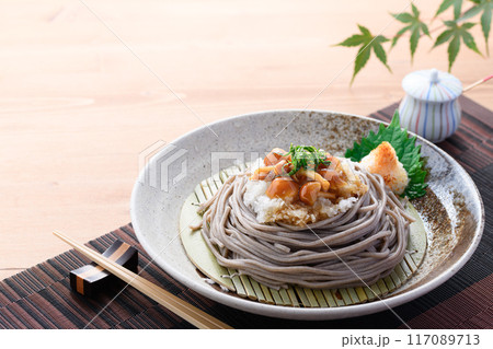 冷やしなめこおろし蕎麦 (つるっとしたなめこののど越しが絶妙) 冷やしなめこおろし蕎麦 (つるっとしたなめこののど越しが絶妙) 117089713
