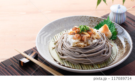 冷やしなめこおろし蕎麦 (つるっとしたなめこののど越しが絶妙) 冷やしなめこおろし蕎麦 (つるっとしたなめこののど越しが絶妙) 117089714