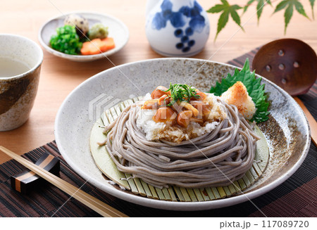 冷やしなめこおろし蕎麦 (つるっとしたなめこののど越しが絶妙) 冷やしなめこおろし蕎麦 (つるっとしたなめこののど越しが絶妙) 117089720