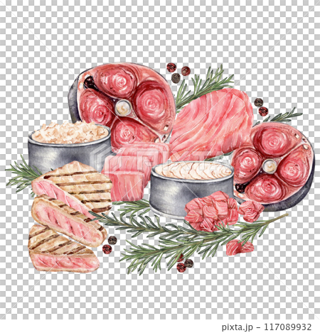 various forms of tuna various forms of tuna 117089932