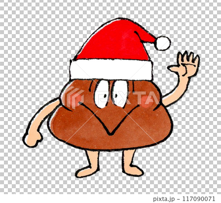 Poop character wearing a Santa hat 117090071