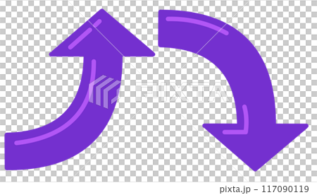 Curved arrow purple set (with reflection) 117090119