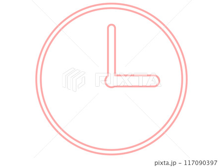 ピンクの丸い時計アイコン ピンクの丸い時計アイコン 117090397