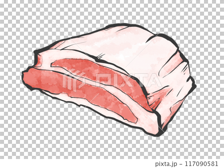 牛ブリスケットの手書き筆絵風イラスト 117090581