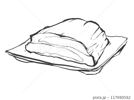 牛ブリスケットの手書き筆絵風イラスト 牛ブリスケットの手書き筆絵風イラスト 117090582