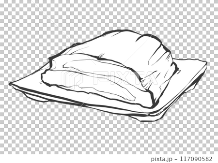 牛ブリスケットの手書き筆絵風イラスト 牛ブリスケットの手書き筆絵風イラスト 117090582