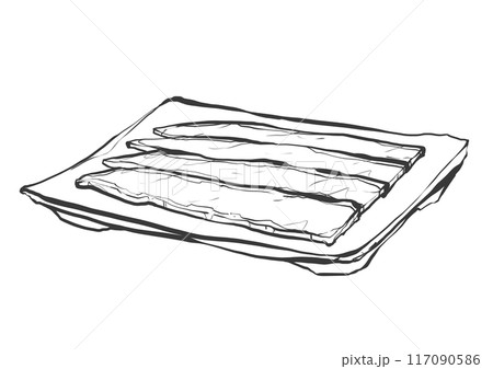 牛ブリスケットの手書き筆絵風イラスト 牛ブリスケットの手書き筆絵風イラスト 117090586