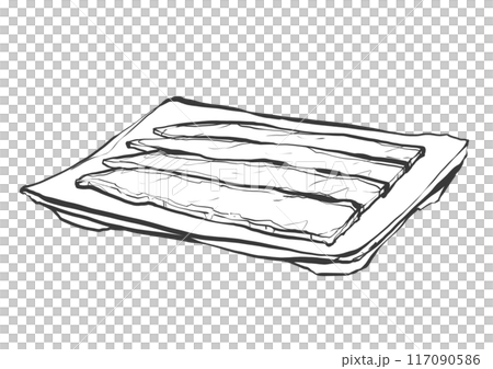 牛ブリスケットの手書き筆絵風イラスト 牛ブリスケットの手書き筆絵風イラスト 117090586